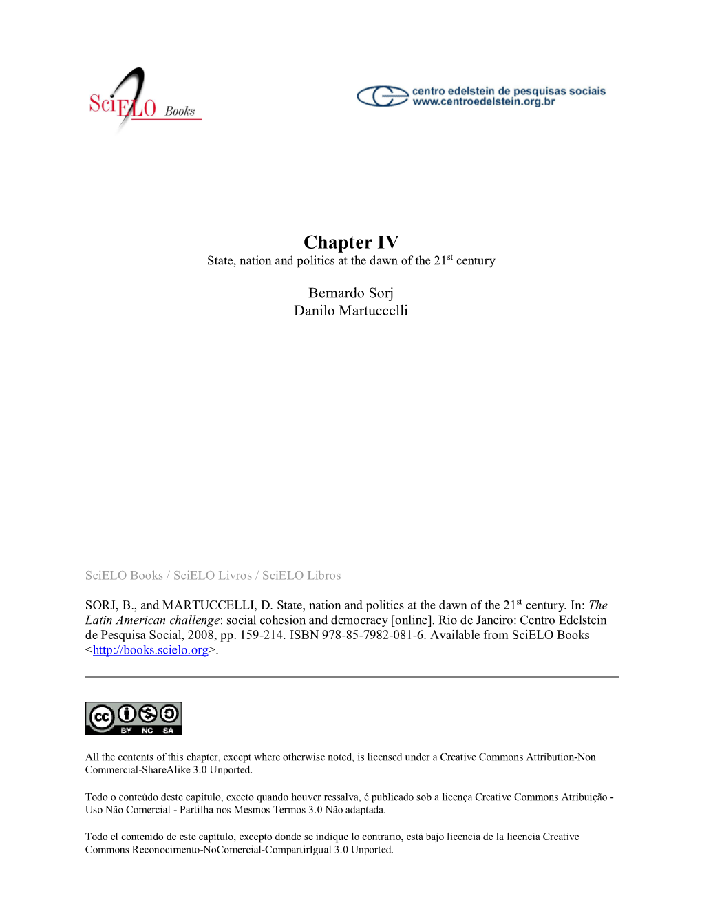 Chapter IV State, Nation and Politics at the Dawn of the 21St Century
