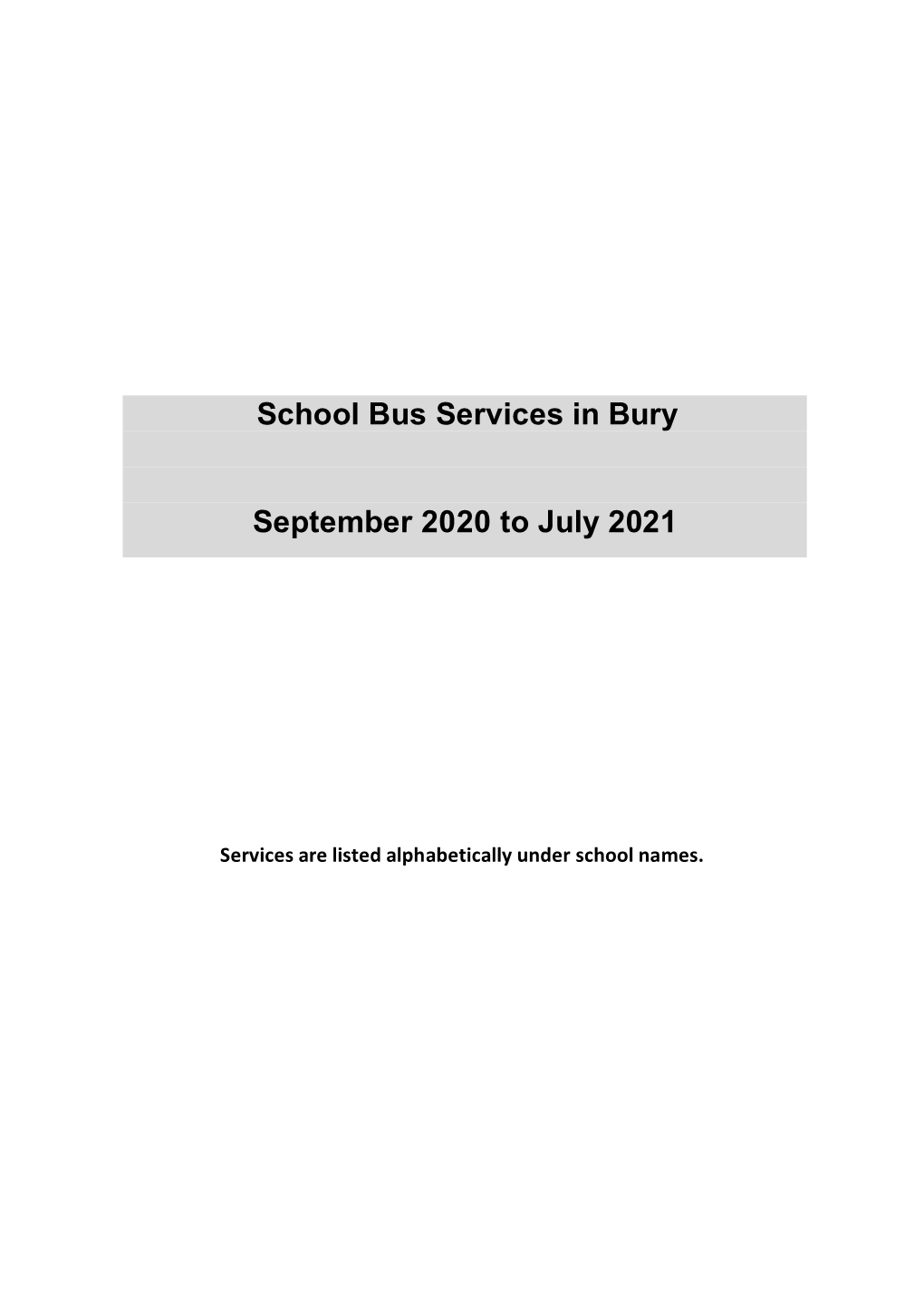 Bury Schools 2020-21