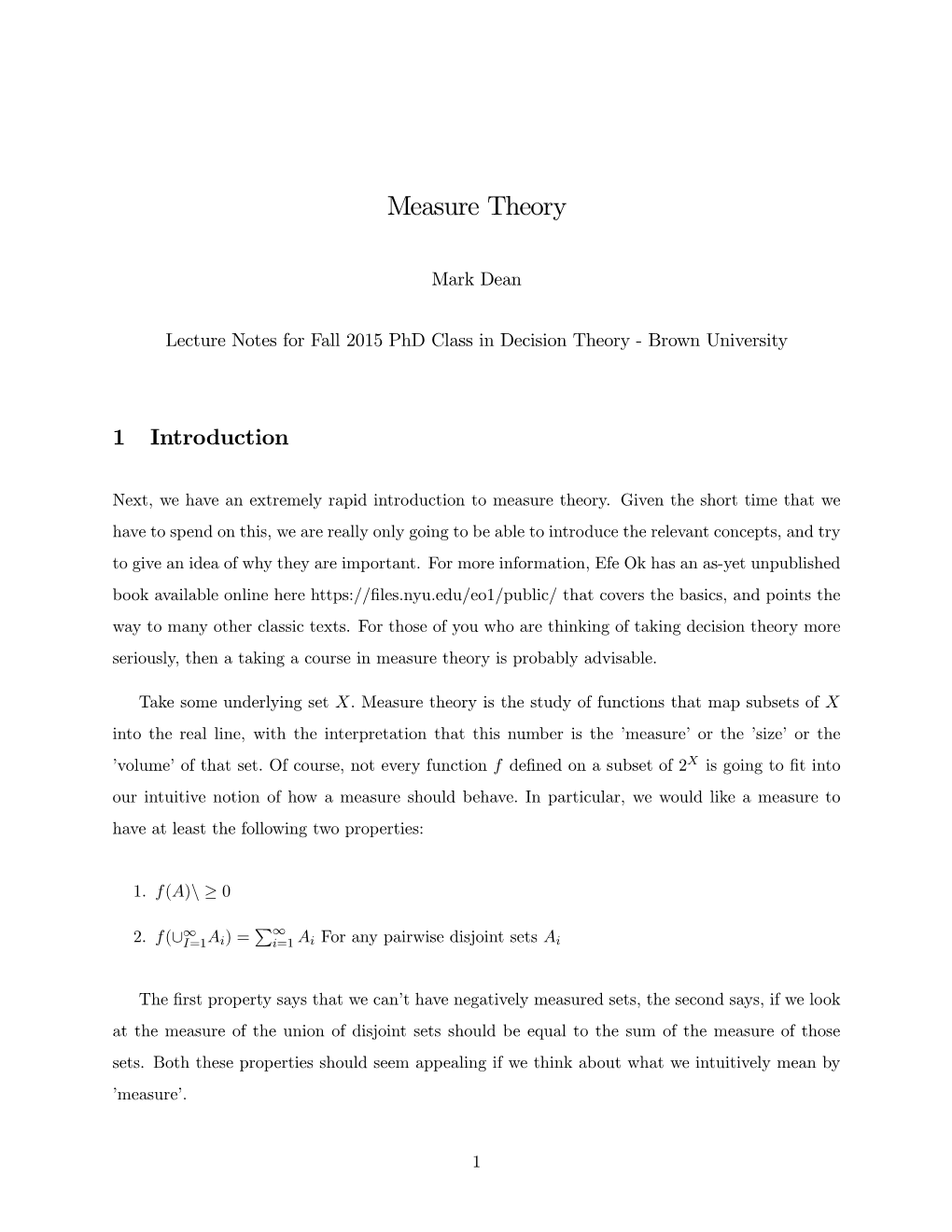 Measure Theory