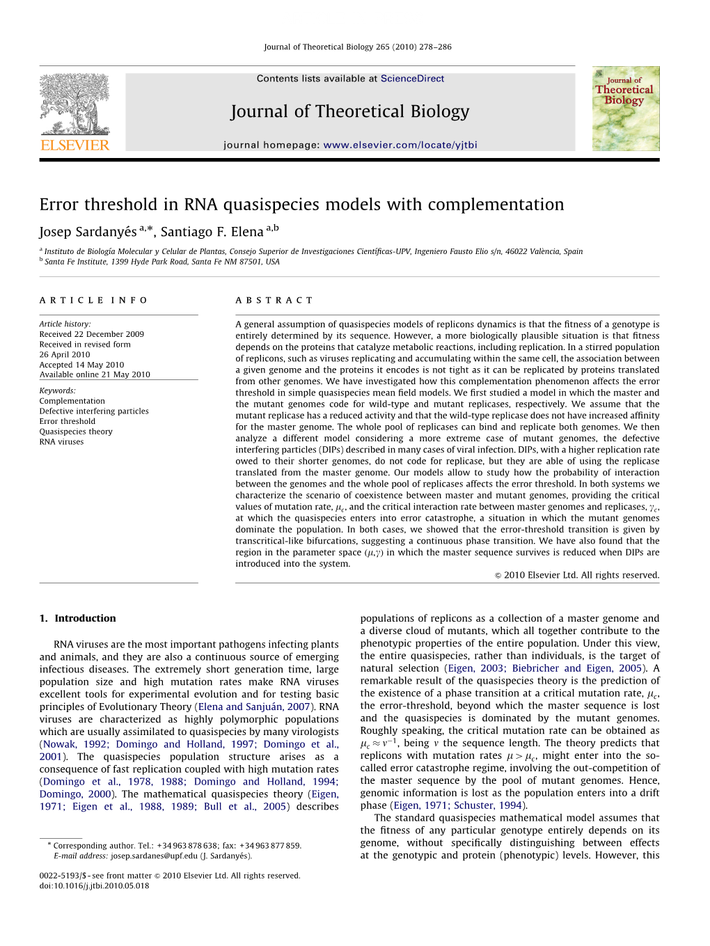 Error Threshold in RNA Quasispecies Models with Complementation