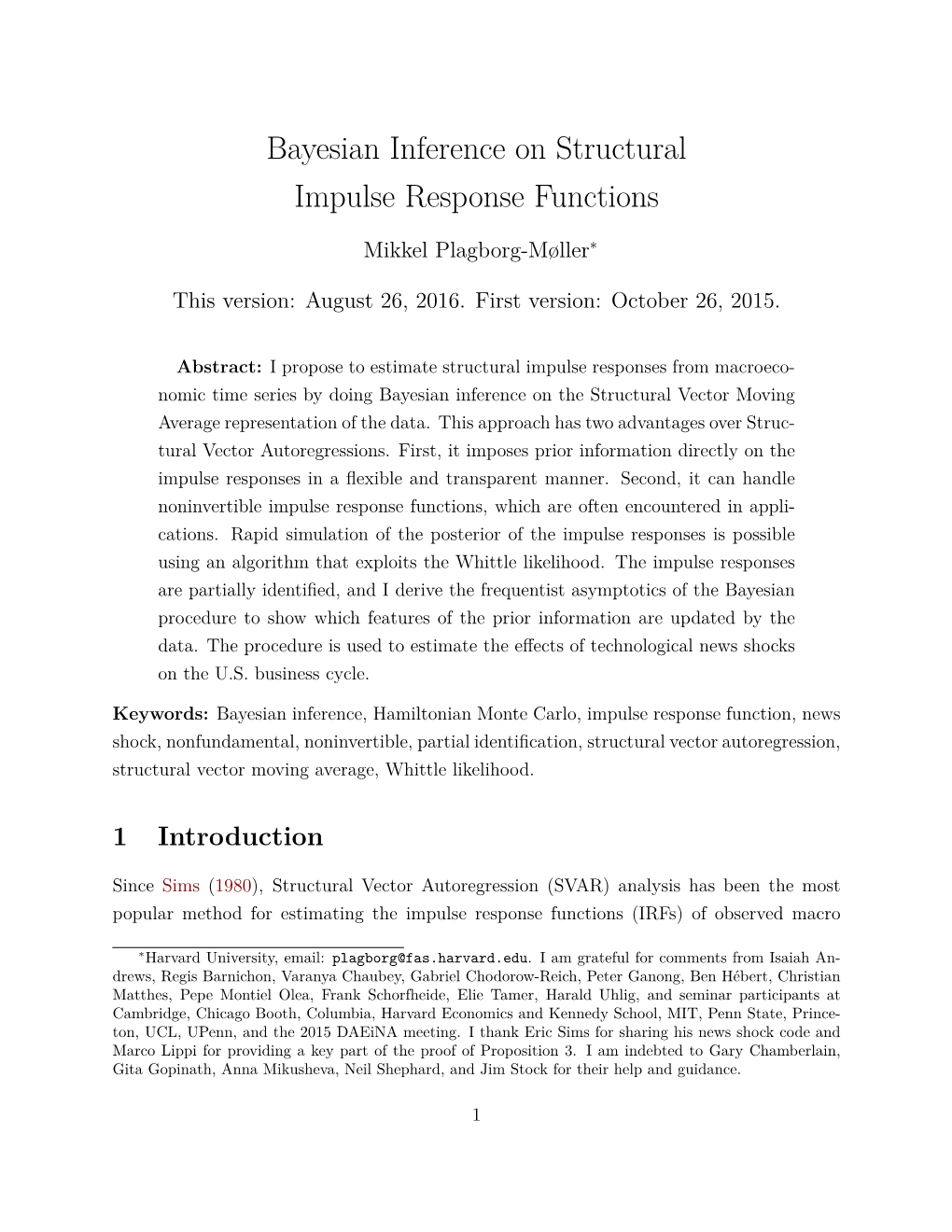 Bayesian Inference on Structural Impulse Response Functions