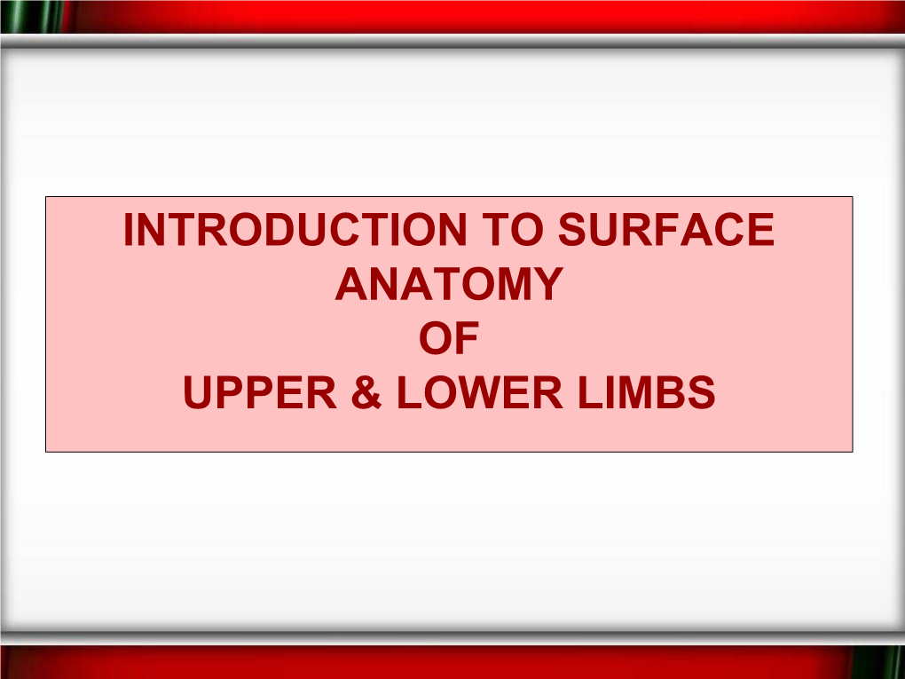 Surface Anatomy and Markings of the Upper Limb Pectoral Region