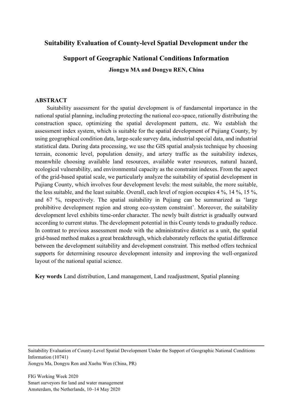 Suitability Evaluation of County-Level Spatial Development Under The