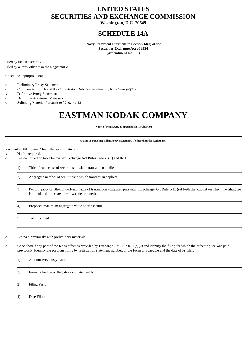 Eastman Kodak Company