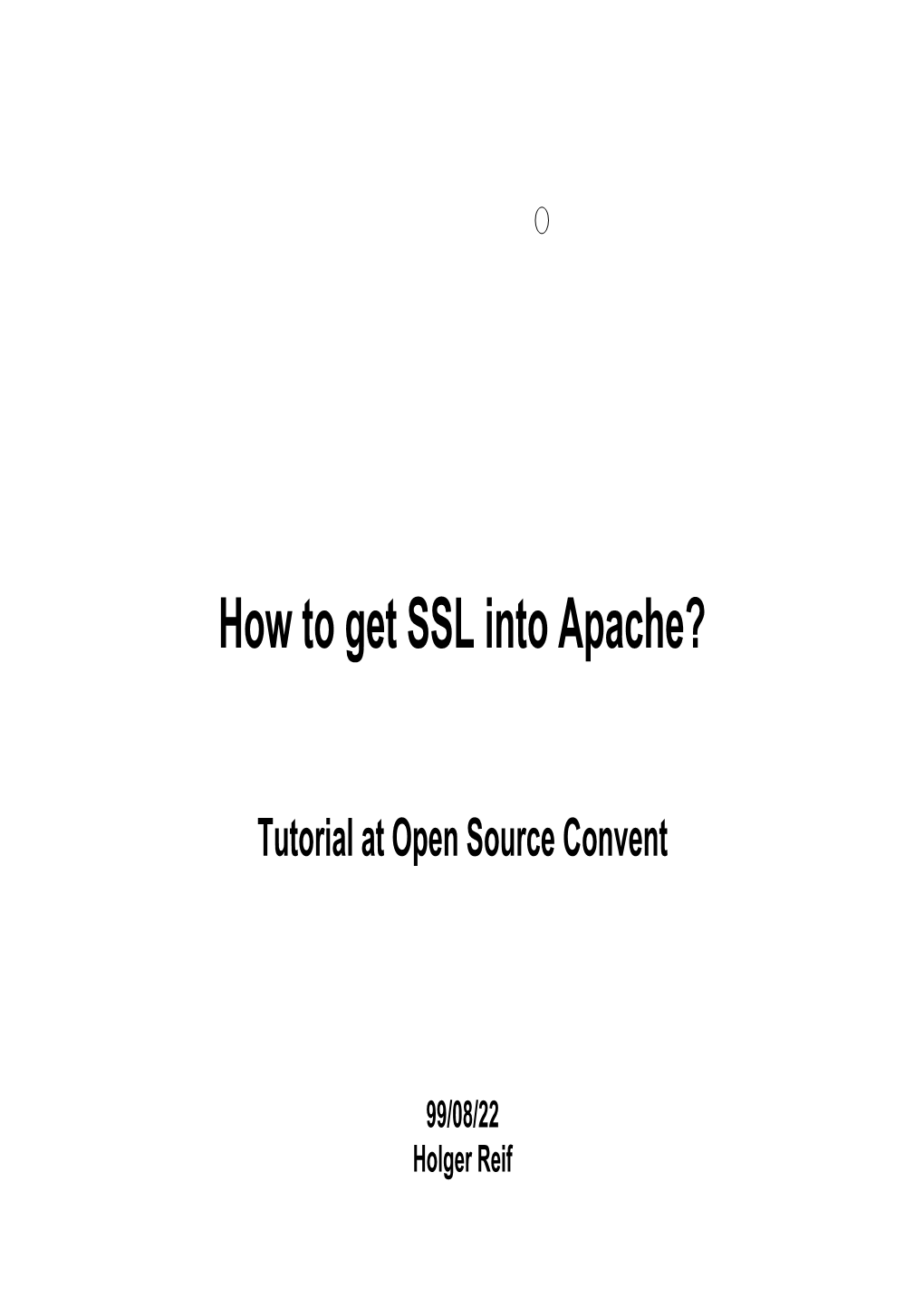 How to Get SSL Into Apache?