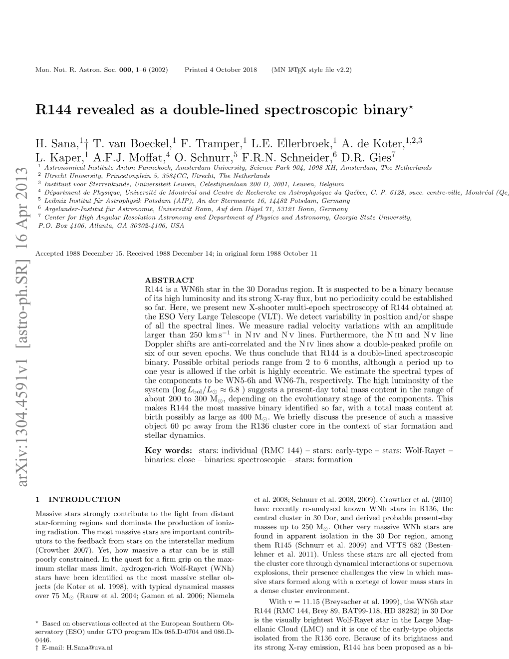 R144 Revealed As a Double-Lined Spectroscopic Binary?