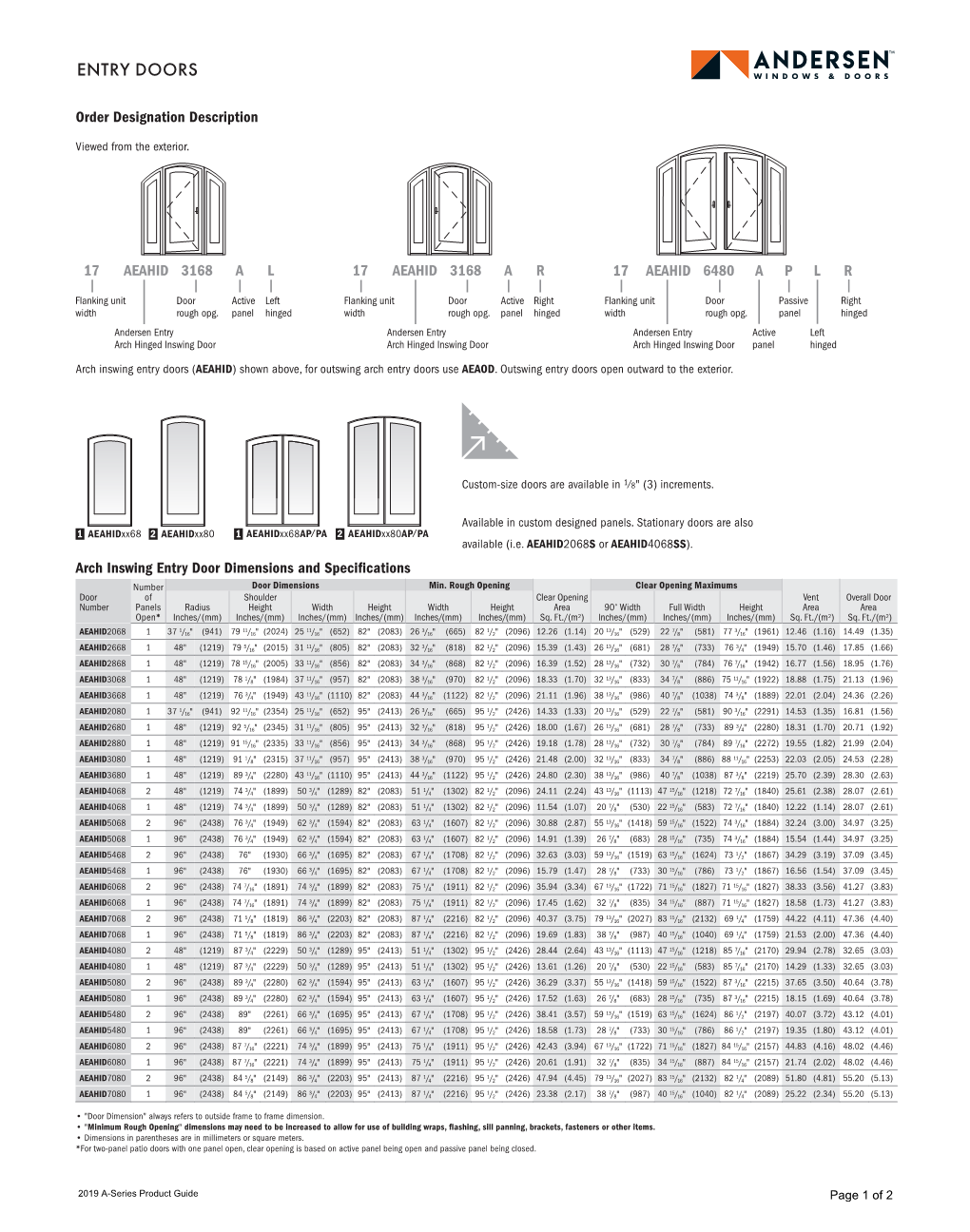 Residential Arch Entry Door & Arch Sidelight Sizing