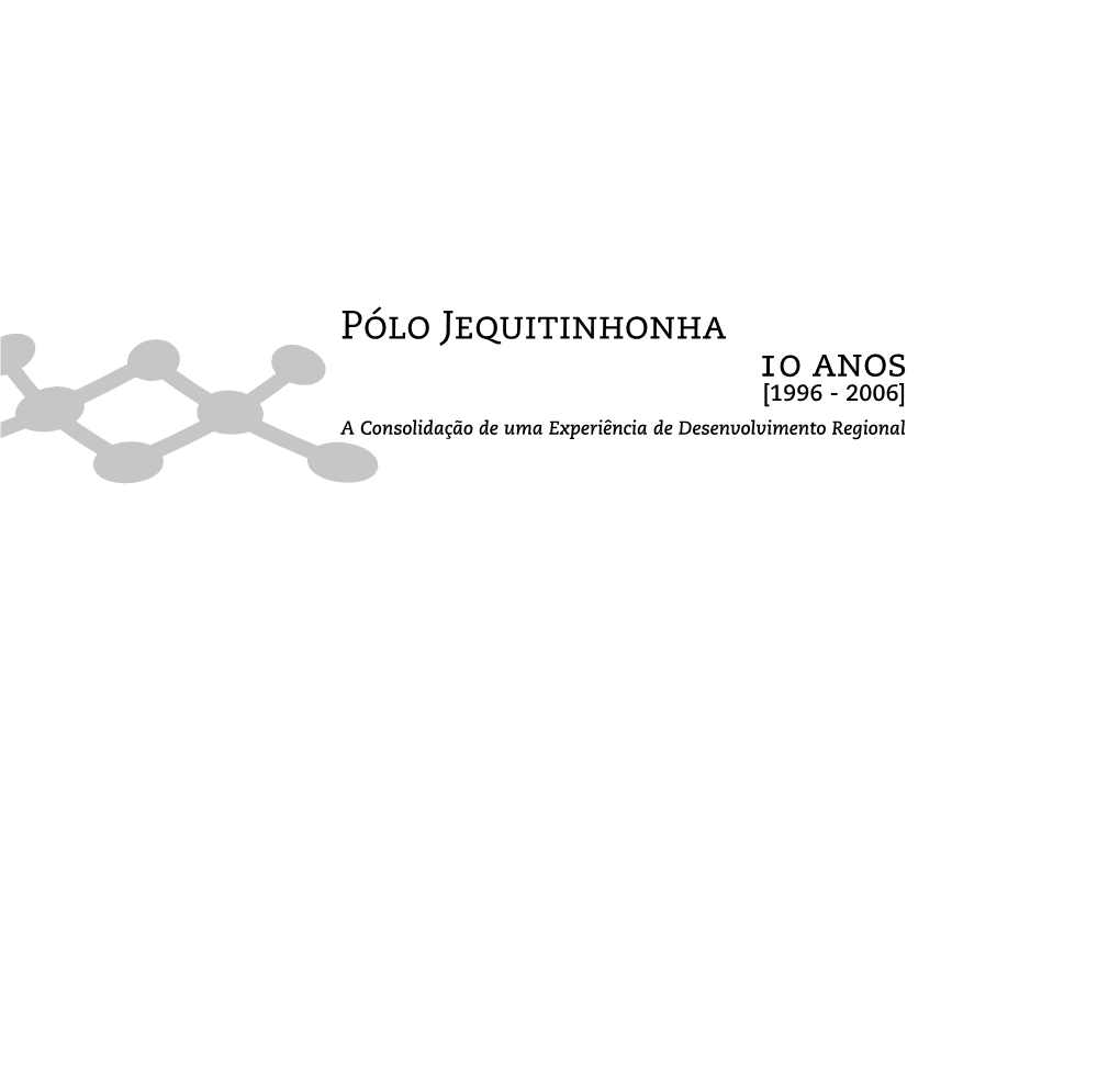 Pólo Jequitinhonha 10 Anos [1996 - 2006] a Consolidação De Uma Experiência De Desenvolvimento Regional