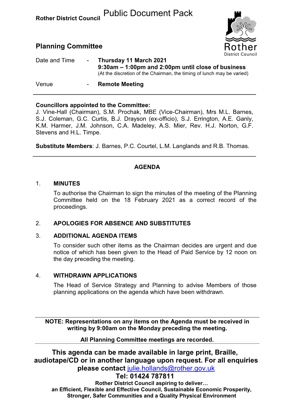 (Public Pack)Agenda Document for Planning Committee, 11/03/2021