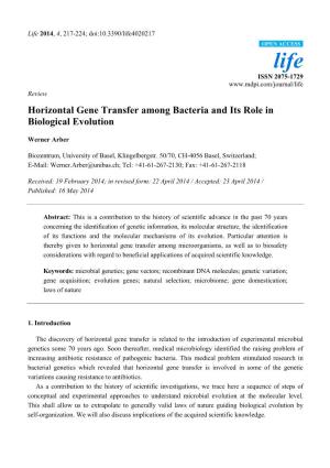 Horizontal Gene Transfer Among Bacteria and Its Role in Biological Evolution