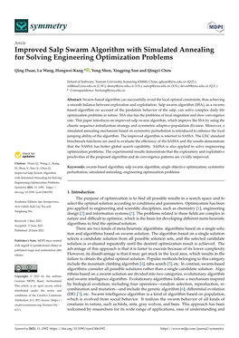 Improved Salp Swarm Algorithm with Simulated Annealing for Solving Engineering Optimization Problems