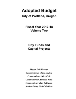 City Funds & Capital Projects (Vol 2).Book