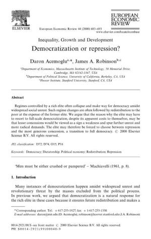 Democratization Or Repression?
