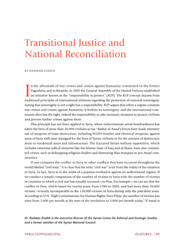 Transitional Justice and National Reconciliation