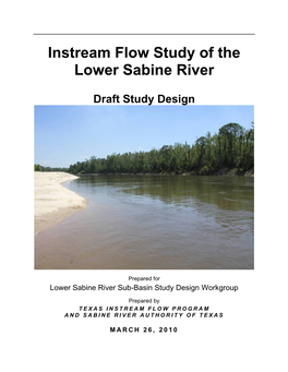 Instream Flow Study of the Lower Sabine River