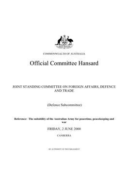 Official Committee Hansard