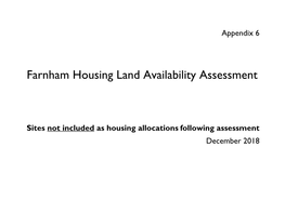 Farnham Housing Land Availability Assessment