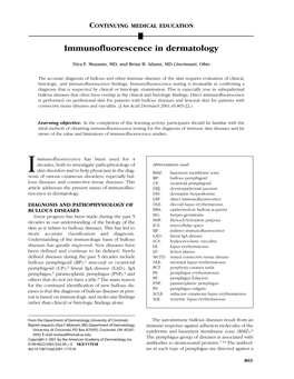 Immunofluorescence in Dermatology