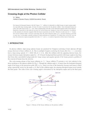 Crossing Angle at the Photon Collider