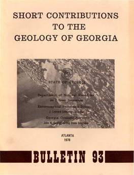 Short Contributions to the Geology of Georgia