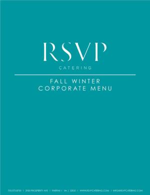 Fall Winter Corporate Menu
