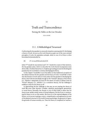 Truth and Transcendence Turning the Tables on the Liar Paradox