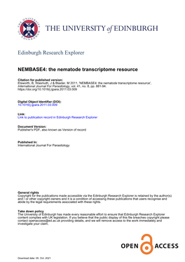 NEMBASE4: the Nematode Transcriptome Resource