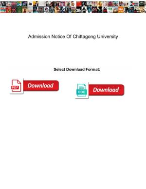 Admission Notice of Chittagong University