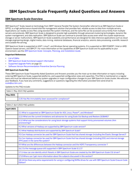 IBM Spectrum Scale Frequently Asked Questions and Answers