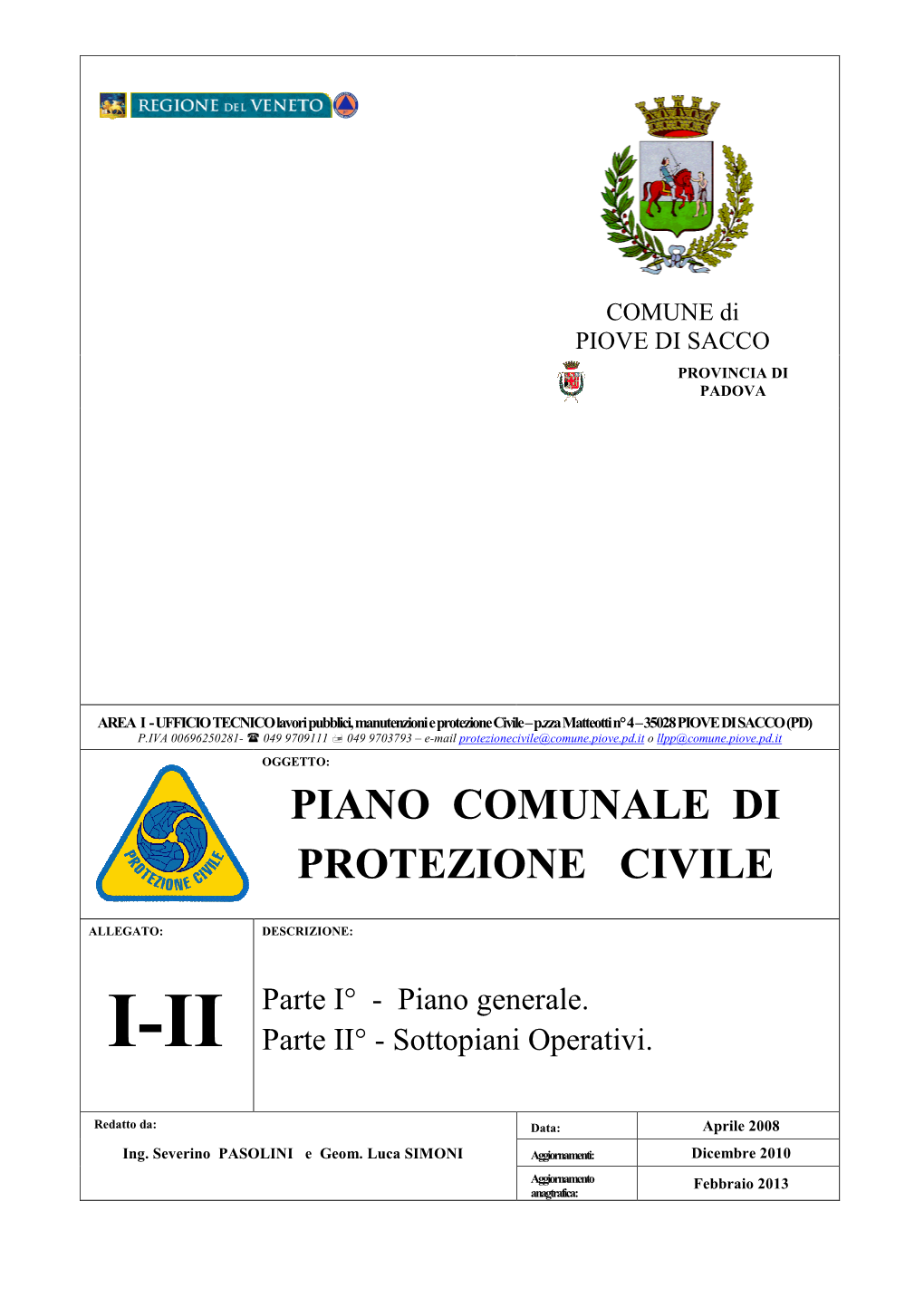 Piano Comunale Di Protezione Civile