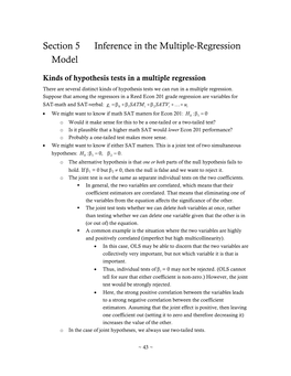 Section 5 Inference in the Multiple-Regression Model