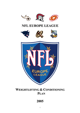 Nfl Europe League Weightlifting & Conditioning Plan 2005