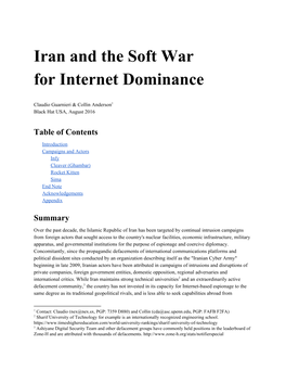 Iran and the Soft War for Internet Dominance