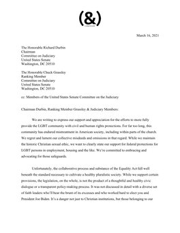 Equality Act Senator Letter