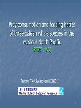 Prey Consumption and Feeding Habits of Three Baleen Whale Species In