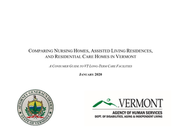 Comparing Nursing Homes, Assisted Living Residences, and Residential Care Homes in Vermont