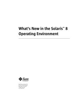 What's New in the Solaris™ 8 Operating Environment