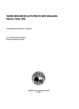 Water-Resources Activities in New England, Fiscal Year 1993