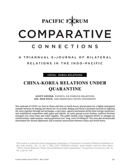 China-Korea Relations Under Quarantine
