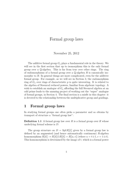 Formal Group Laws