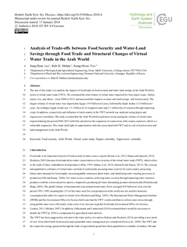 Analysis of Trade-Offs Between Food Security and Water-Land Savings
