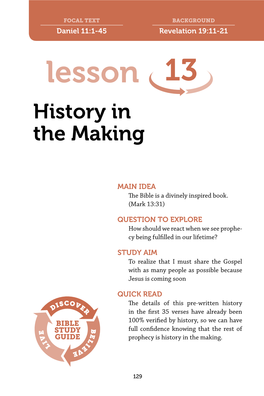 Lesson 13 History in the Making