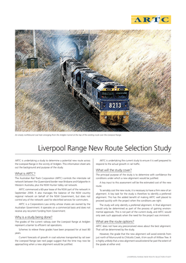 Liverpool Range New Route Selection Study