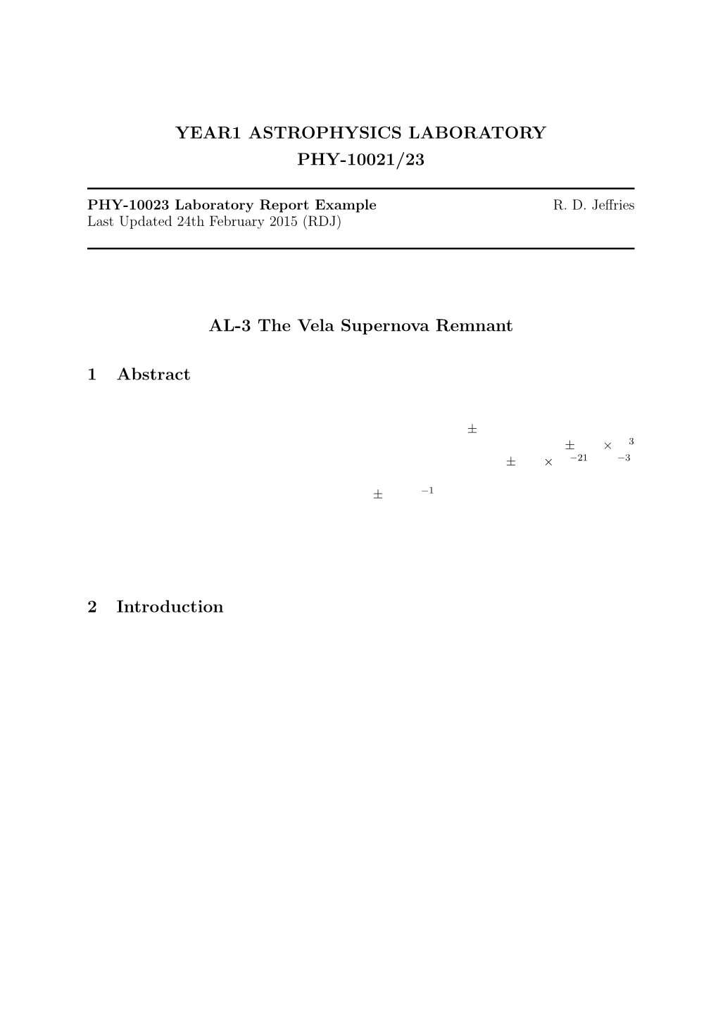 Year1 Astrophysics Laboratory Phy-10021/23 Al-3