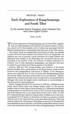 Early Exploration of Kangchenjunga and South Tibet