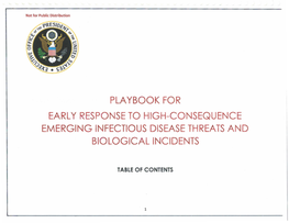 Playbook for Early Response to High-Consequence Emerging Infectious Disease Threats and Biological Incidents
