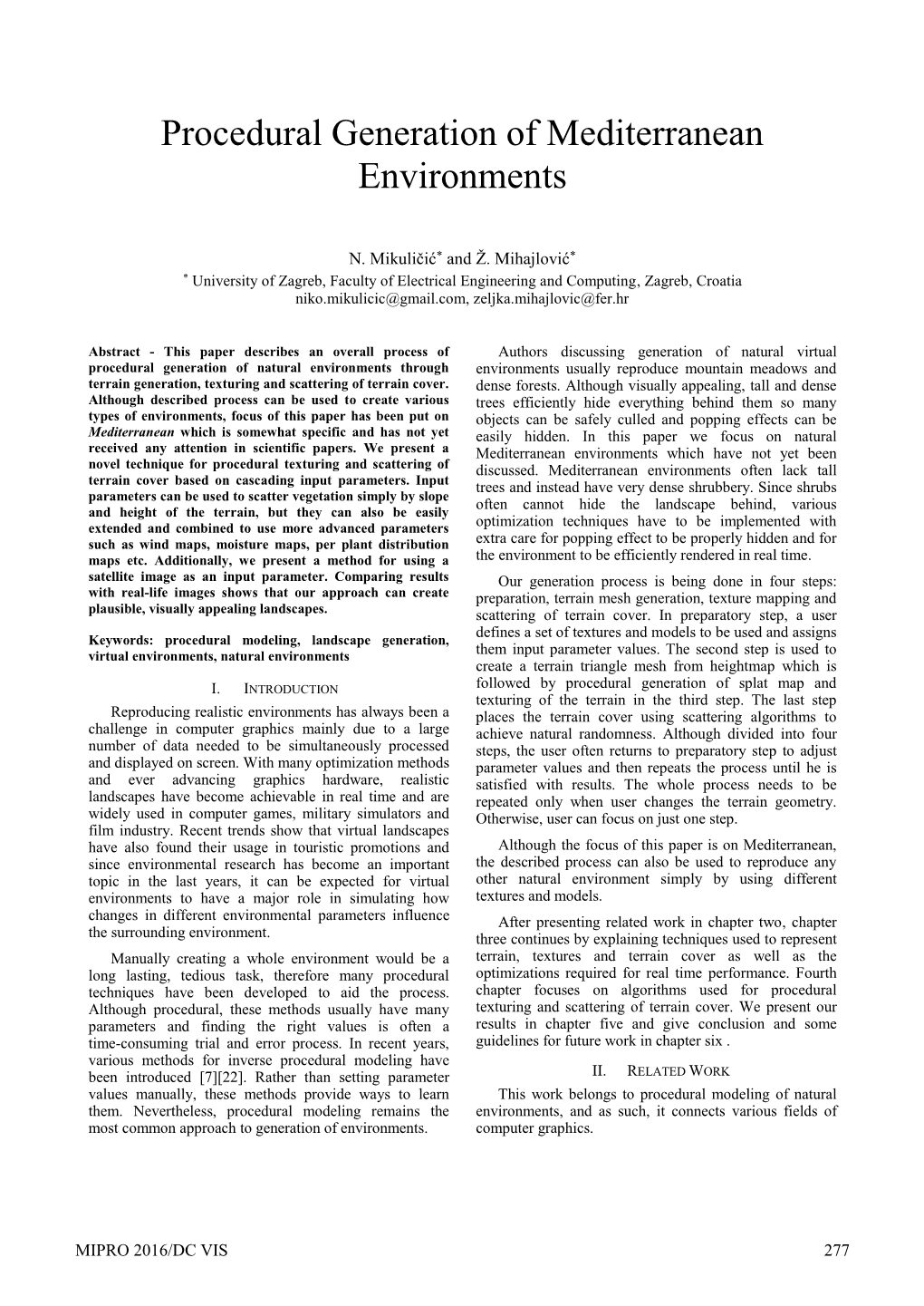 Procedural Generation of Mediterranean Environments