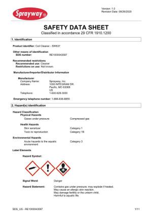 Sw637 Safety Data Sheet