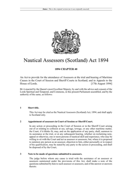 Nautical Assessors (Scotland) Act 1894