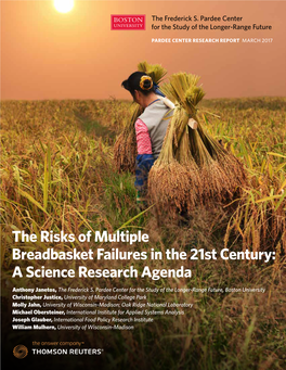 The Risks of Multiple Breadbasket Failures in the 21St Century: a Science Research Agenda